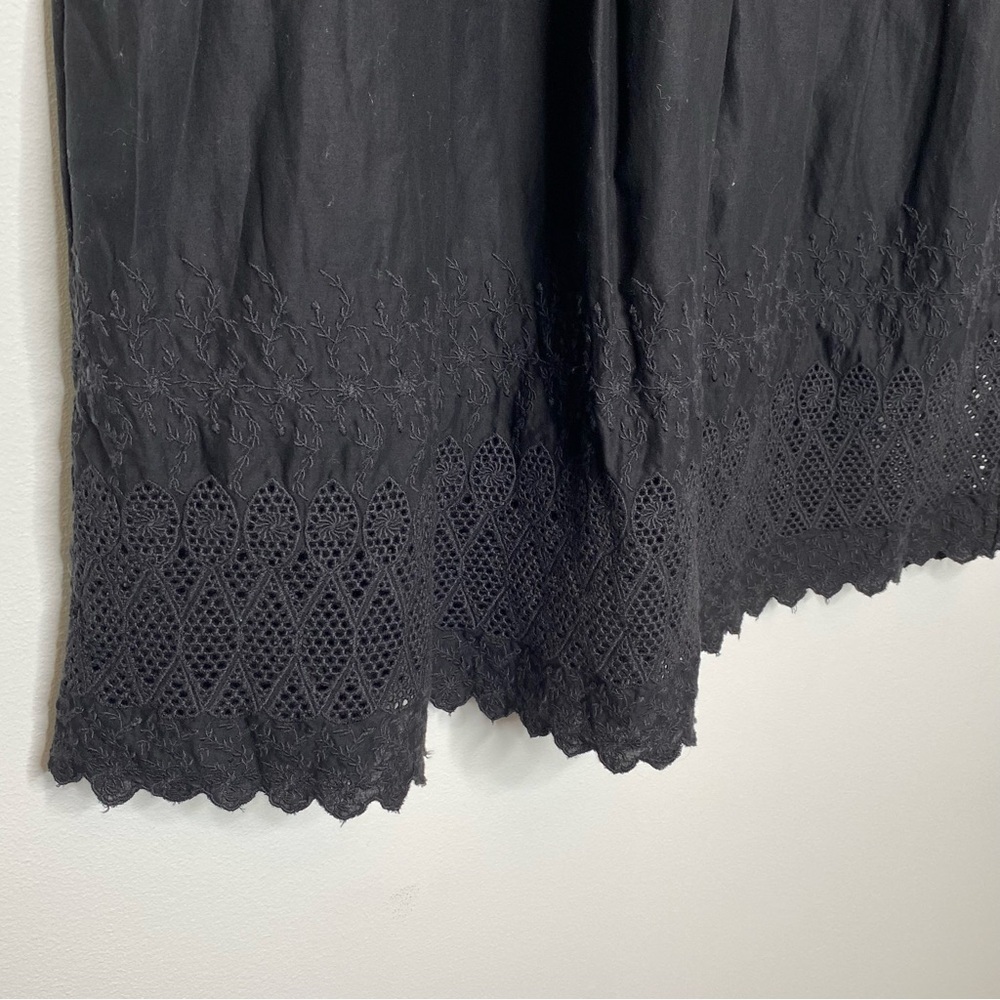 GAP Black Eyelet Cotton Midi Skirt - Picture 8 of 11